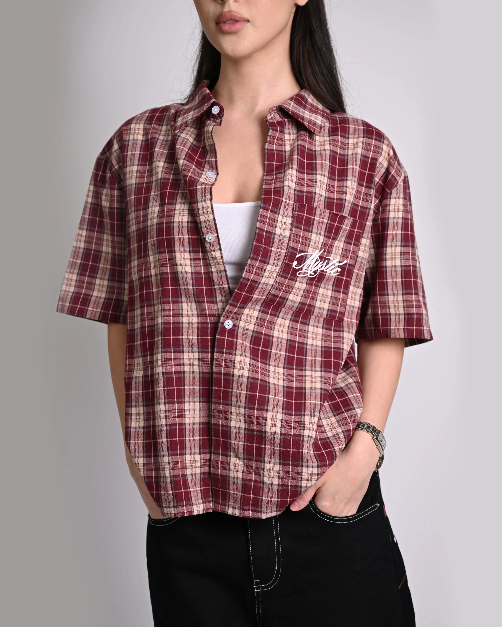 Crimson Star Plaid Shirt - Image 4