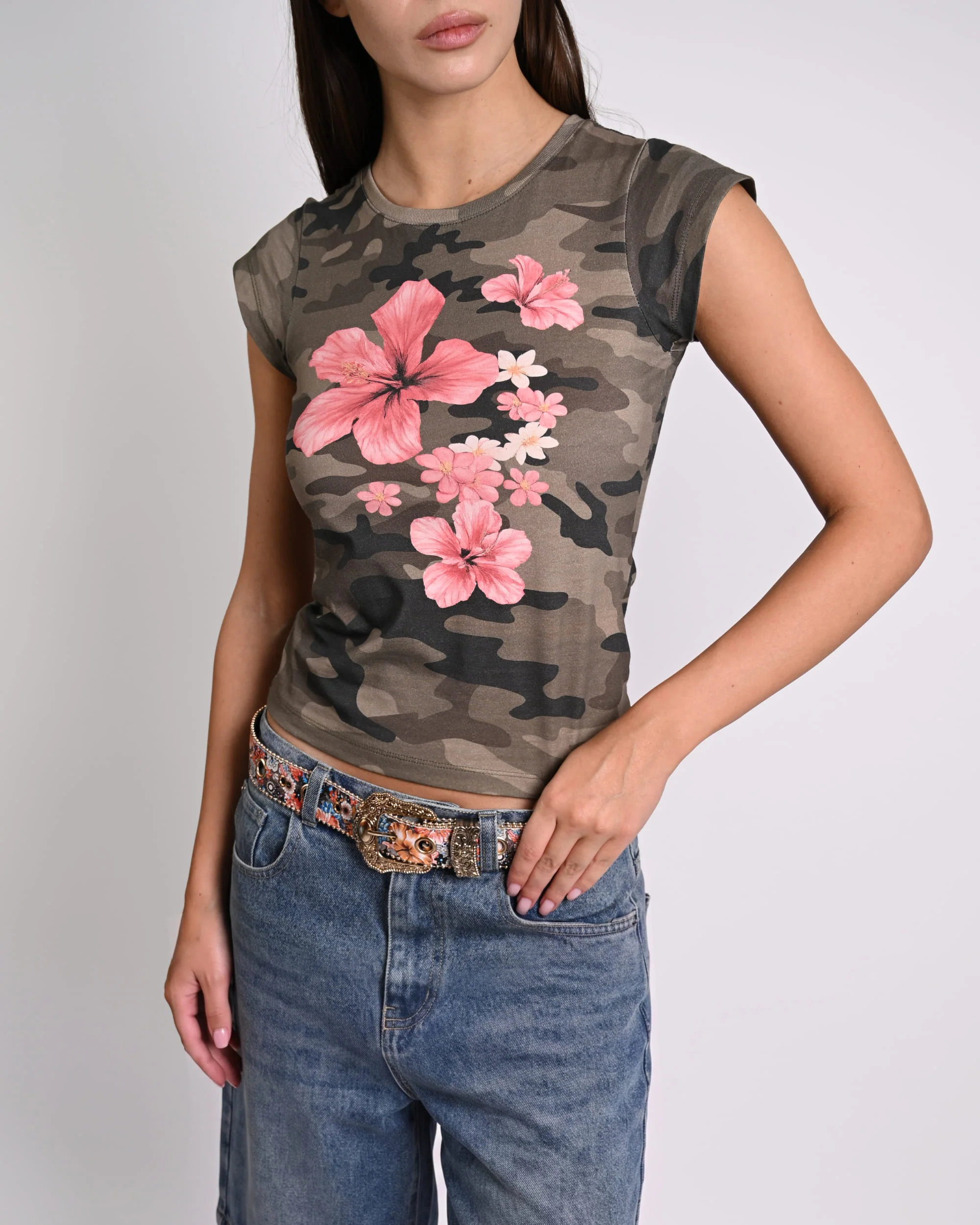 Floral Camo Baby Tee - Image 4
