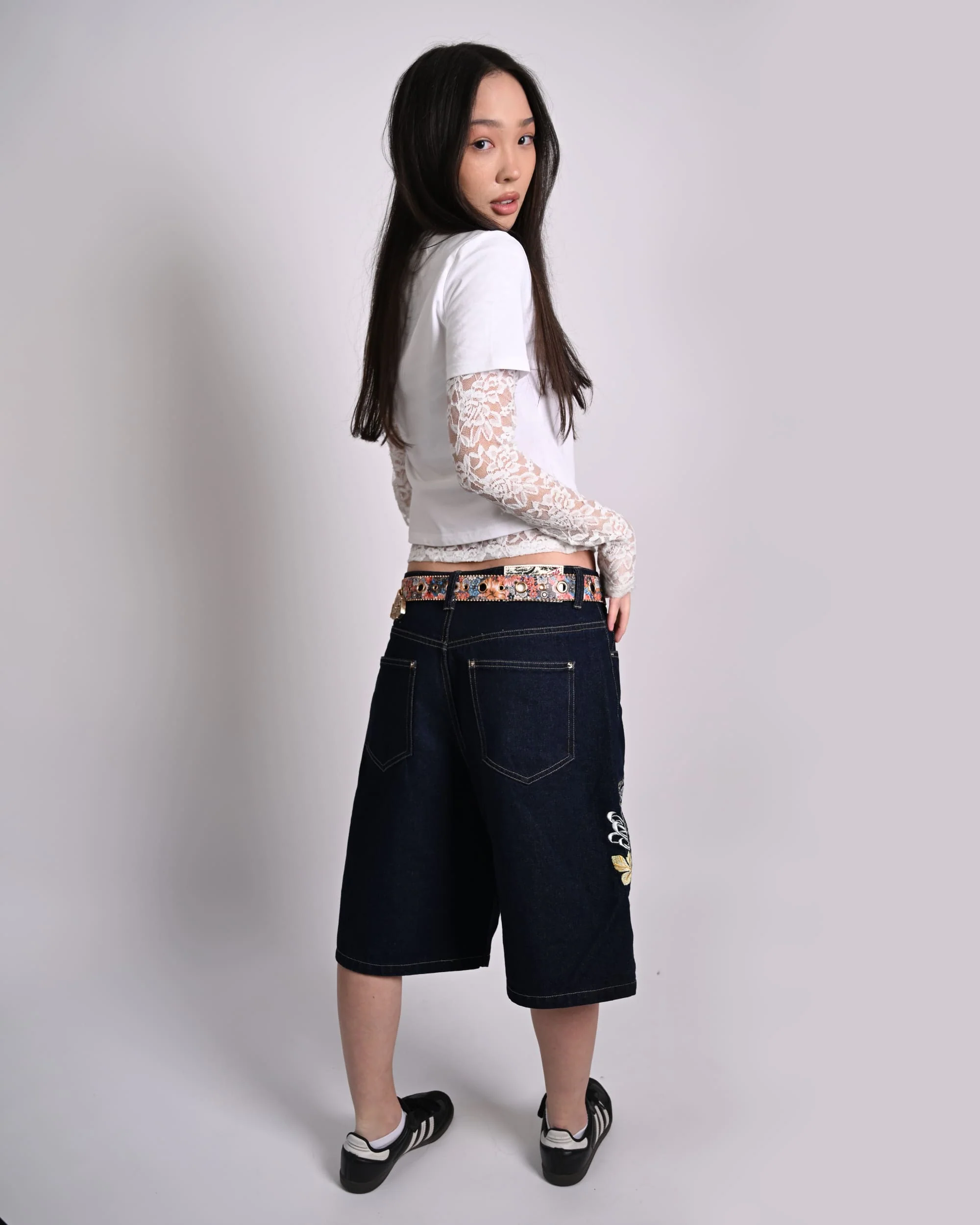 LeopardBloom Embroidered Shorts - Image 9