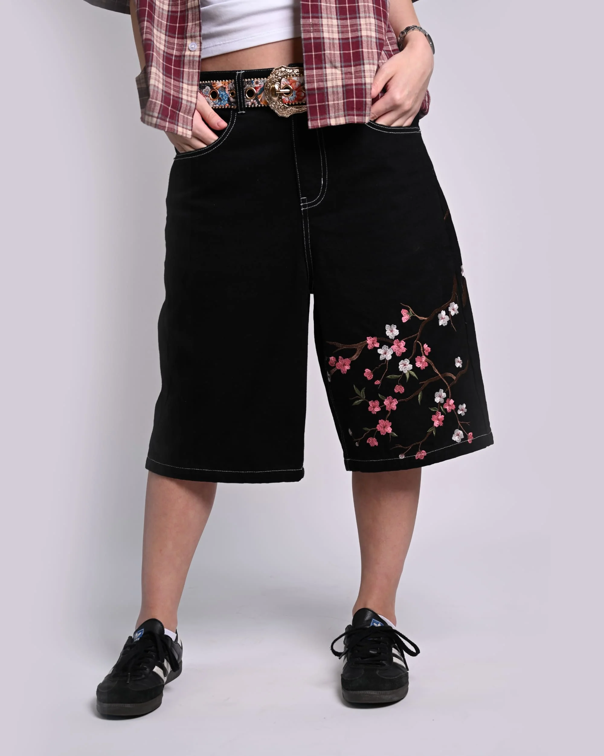 Sakura Tiger Embroidered Shorts - Image 5