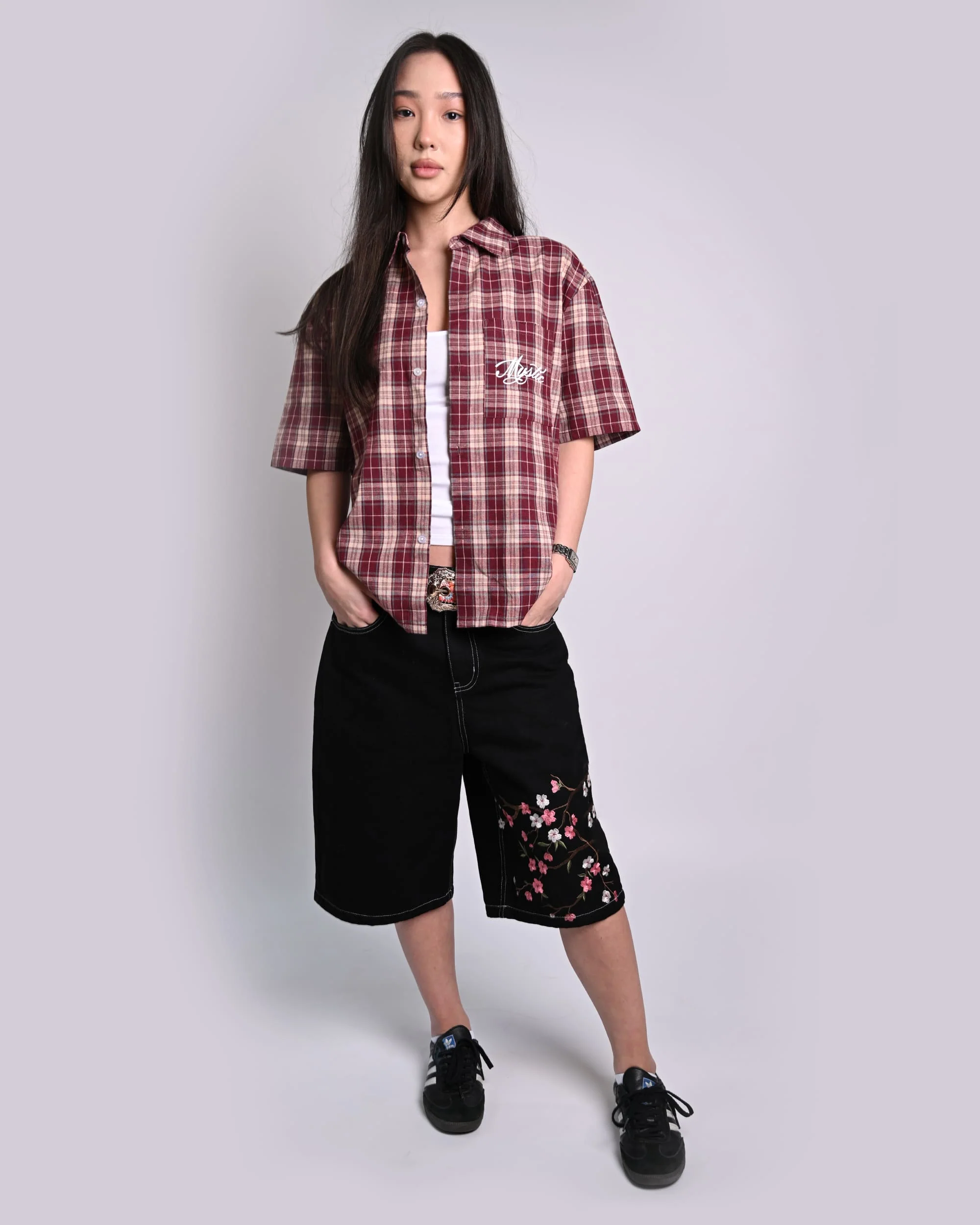 Sakura Tiger Embroidered Shorts - Image 6