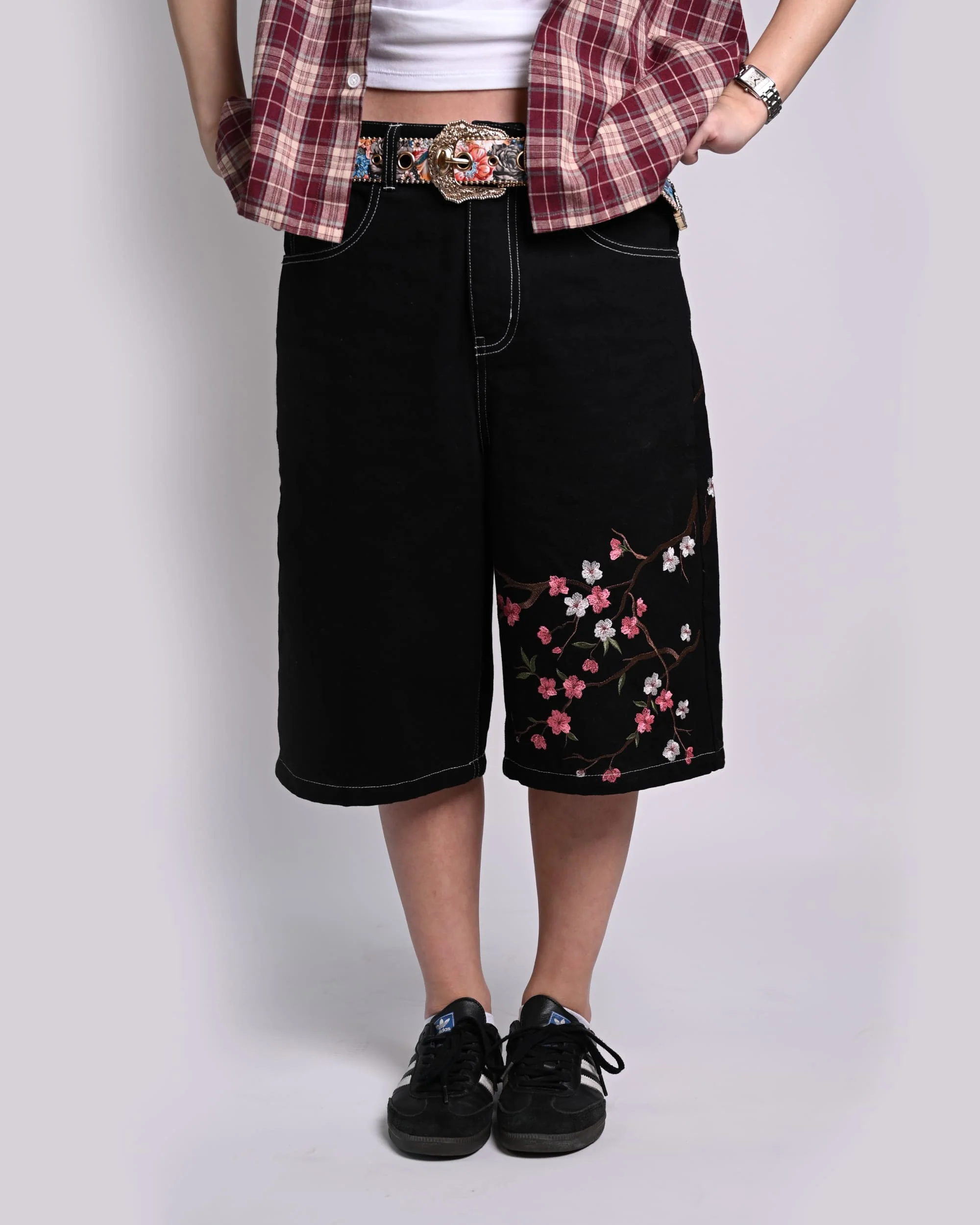 Sakura Tiger Embroidered Shorts - Image 7