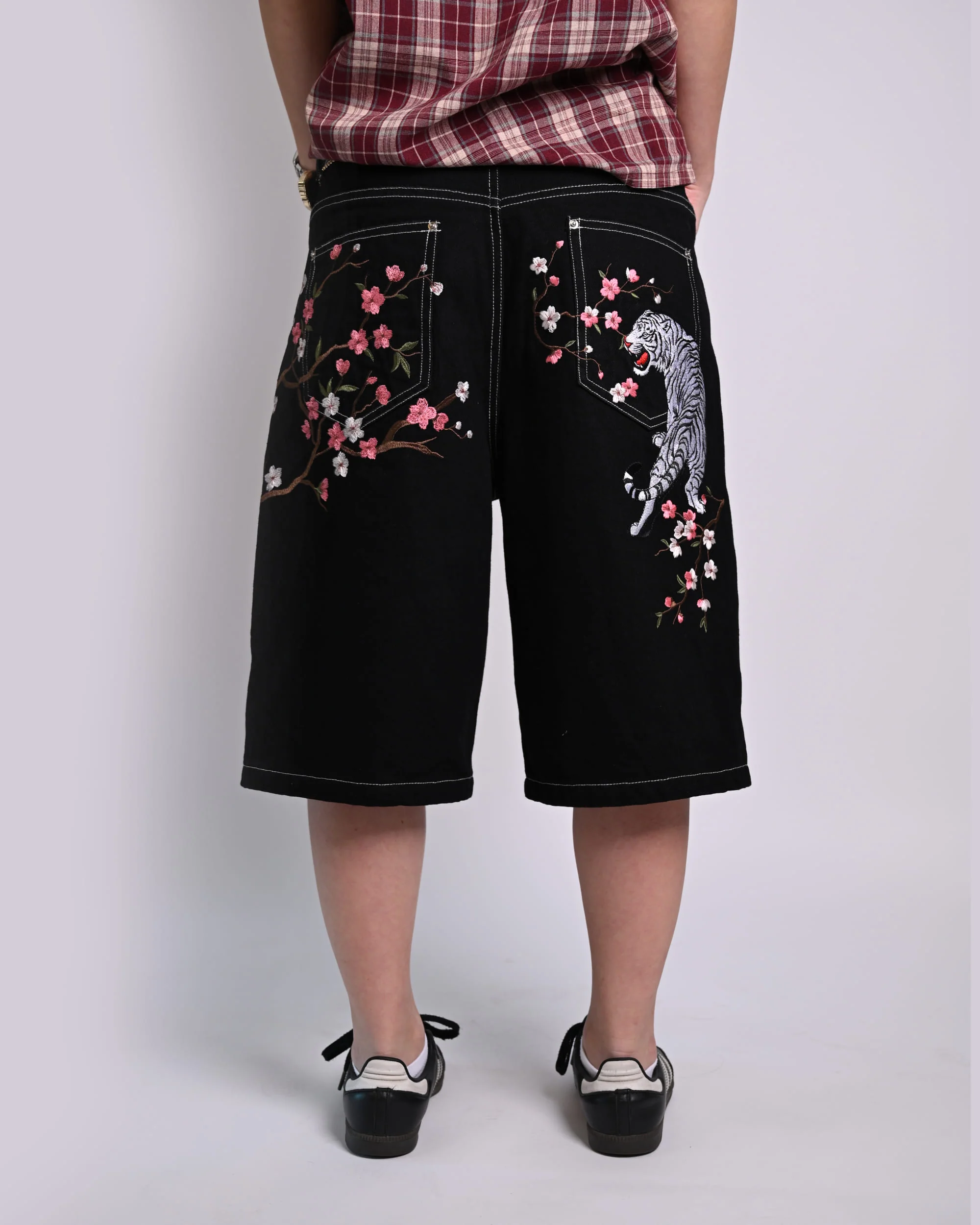 Sakura Tiger Embroidered Shorts - Image 8