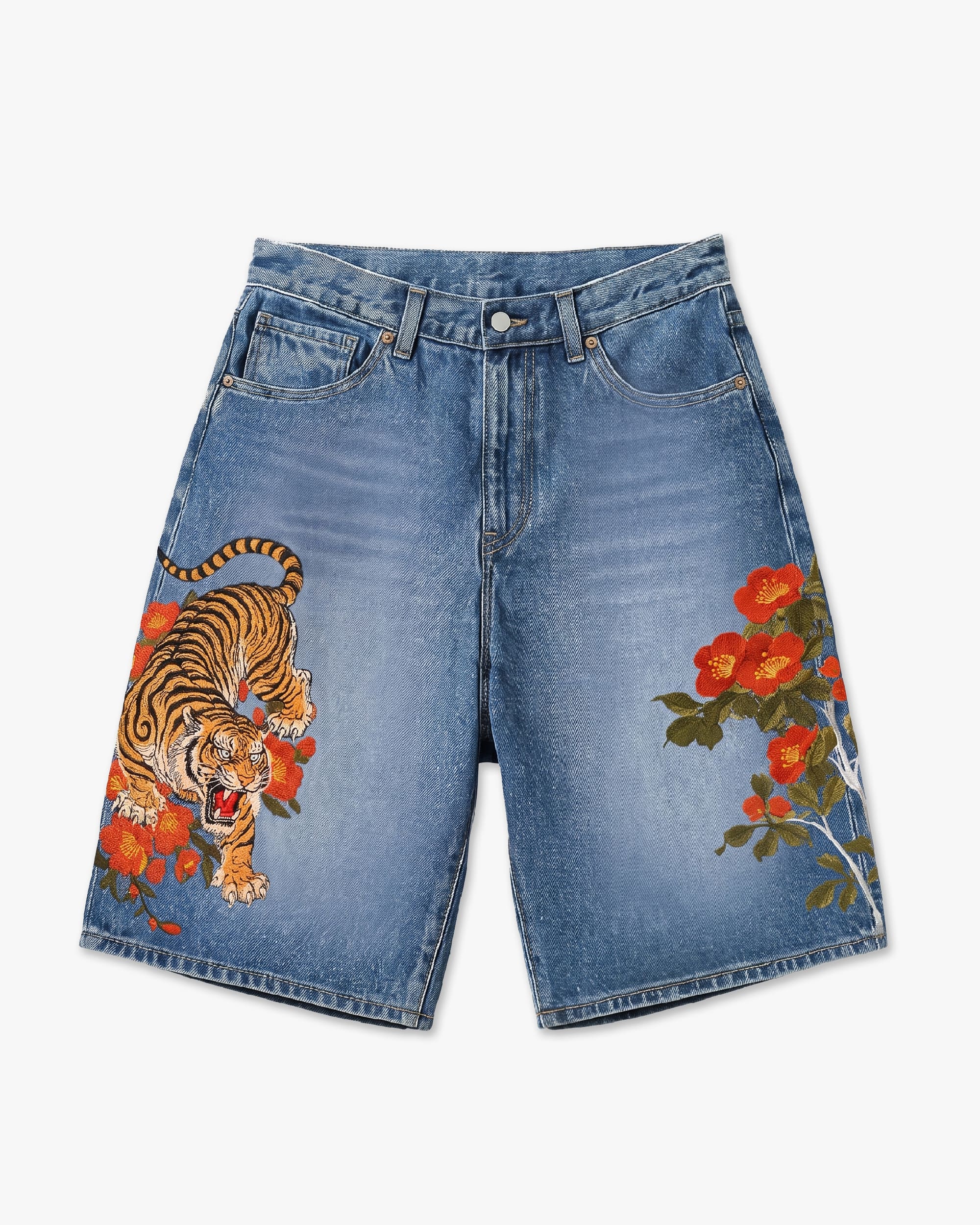 TigerBloom Embroidered Shorts