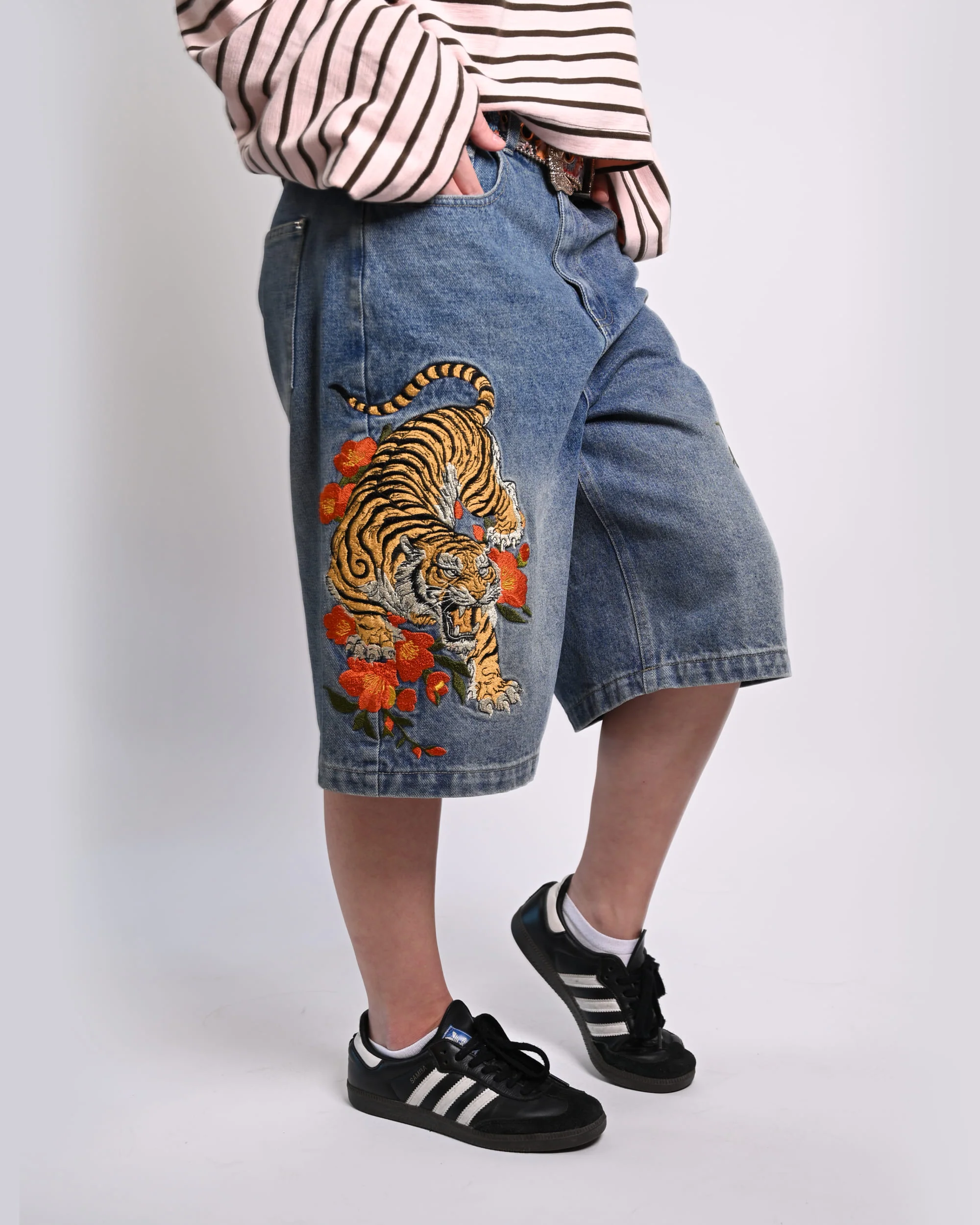 TigerBloom Embroidered Shorts - Image 2