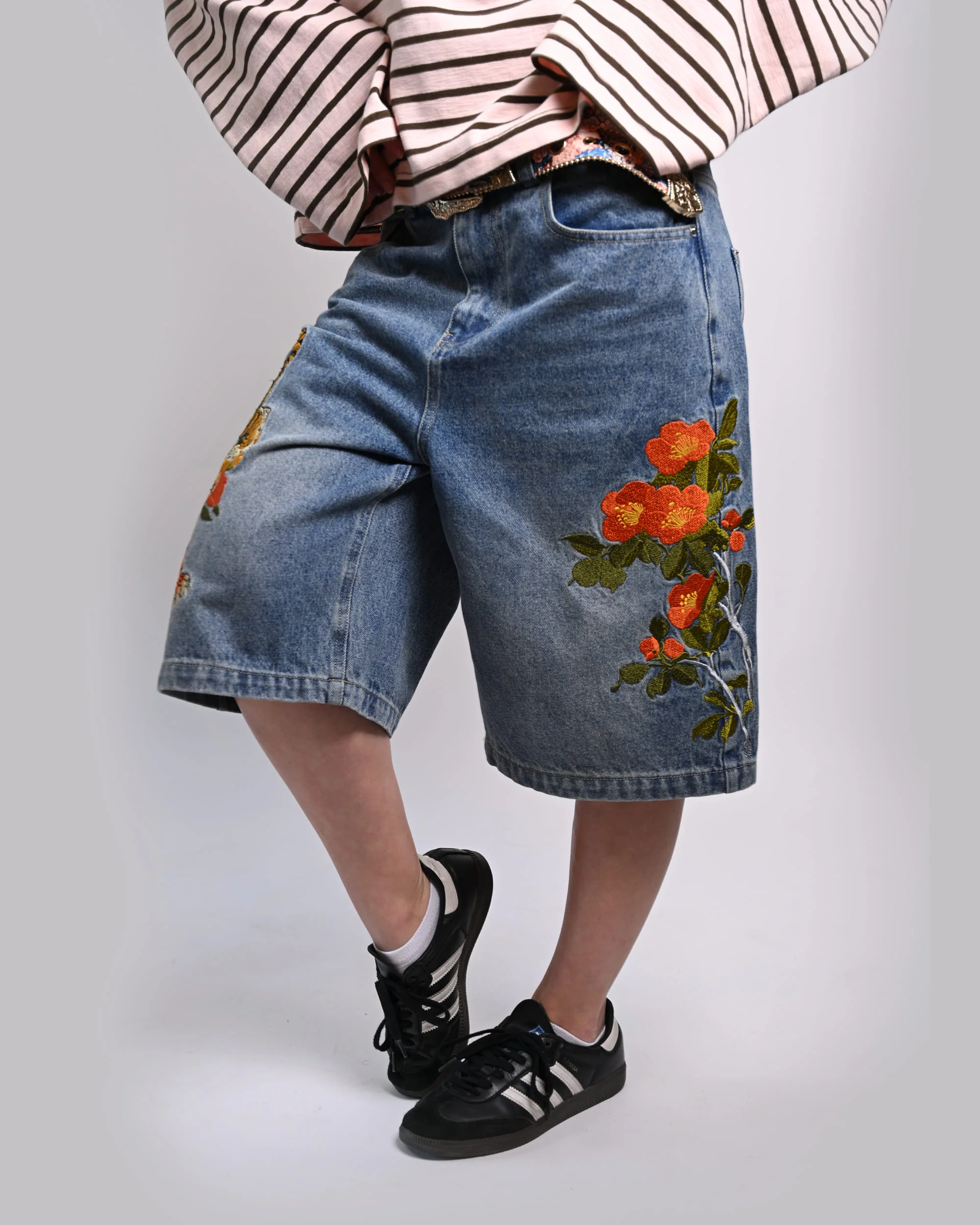 TigerBloom Embroidered Shorts - Image 3