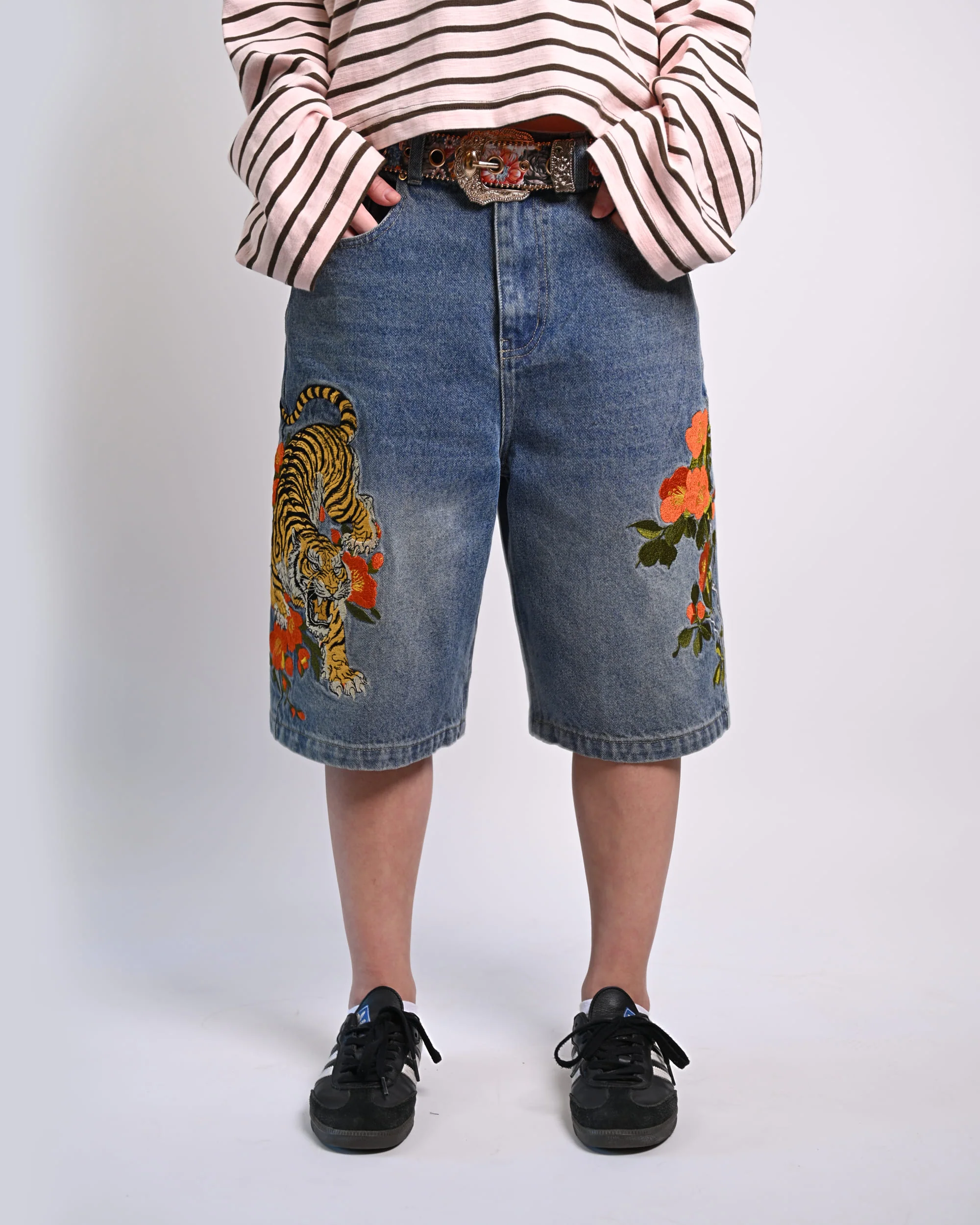 TigerBloom Embroidered Shorts - Image 4
