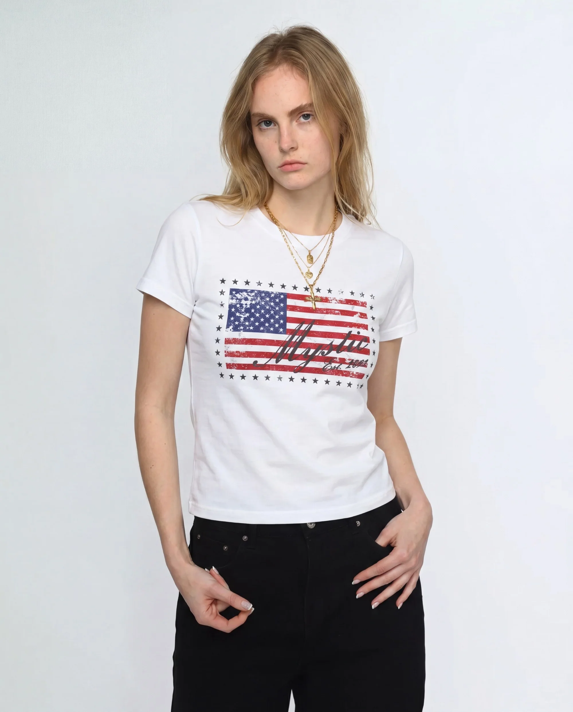 USA Flag Baby Tee - Image 2