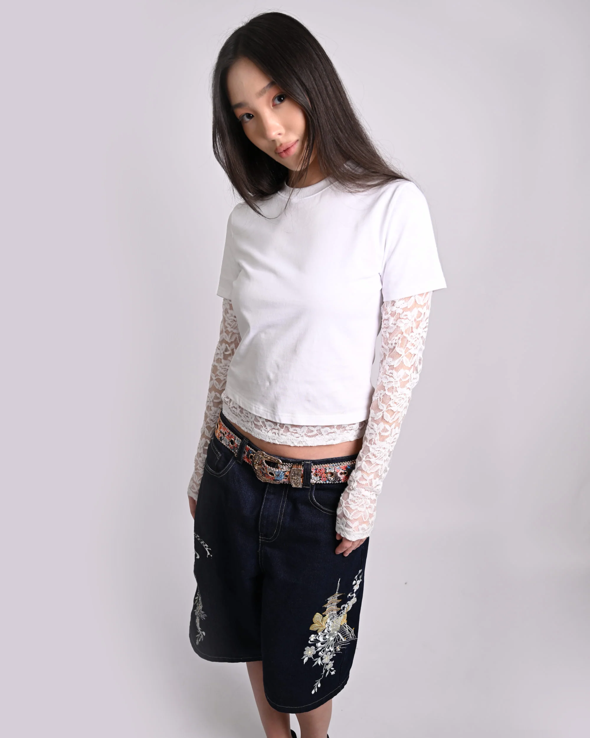 White Lace Layered Longsleeve - Image 5